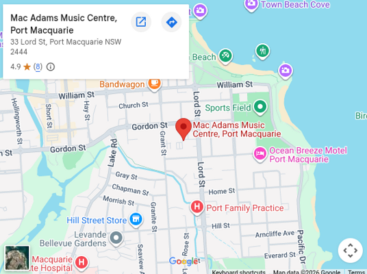A screenshot of Port Macquarie on google maps